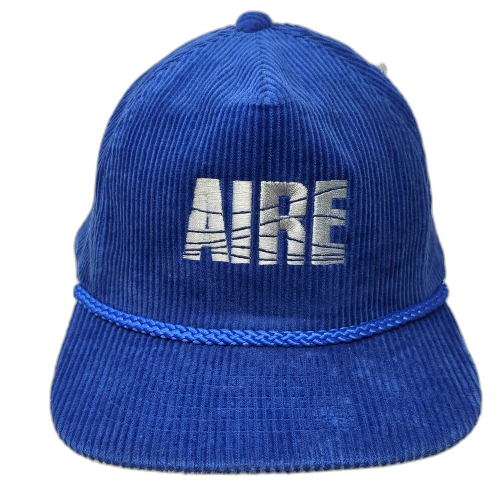 AmaPro 5 Panel Blue One Size Corduroy Rope AIRE Embroidered Slideback Cap Hat